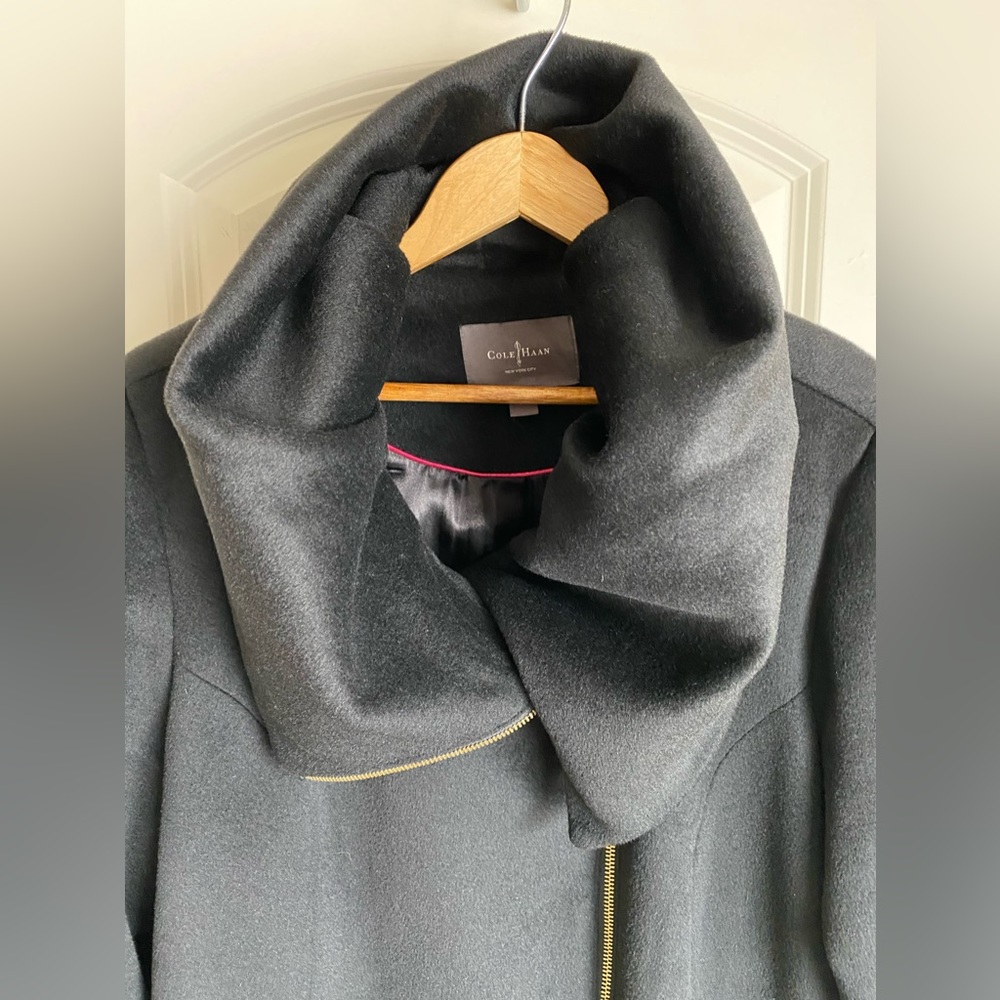 Cole Haan Wool Blend Coat Size 14 in Black - Picture 4 of 10